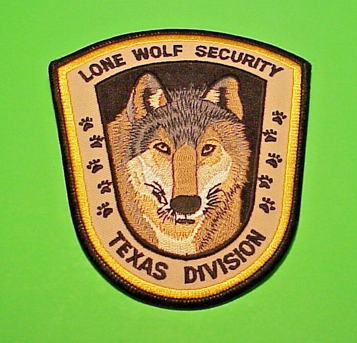 TEXAS  LONE WOLF SECURITY  ( WOLF ) TX DIVISION  4 1/2"  SECURITY / POLICE PATCH