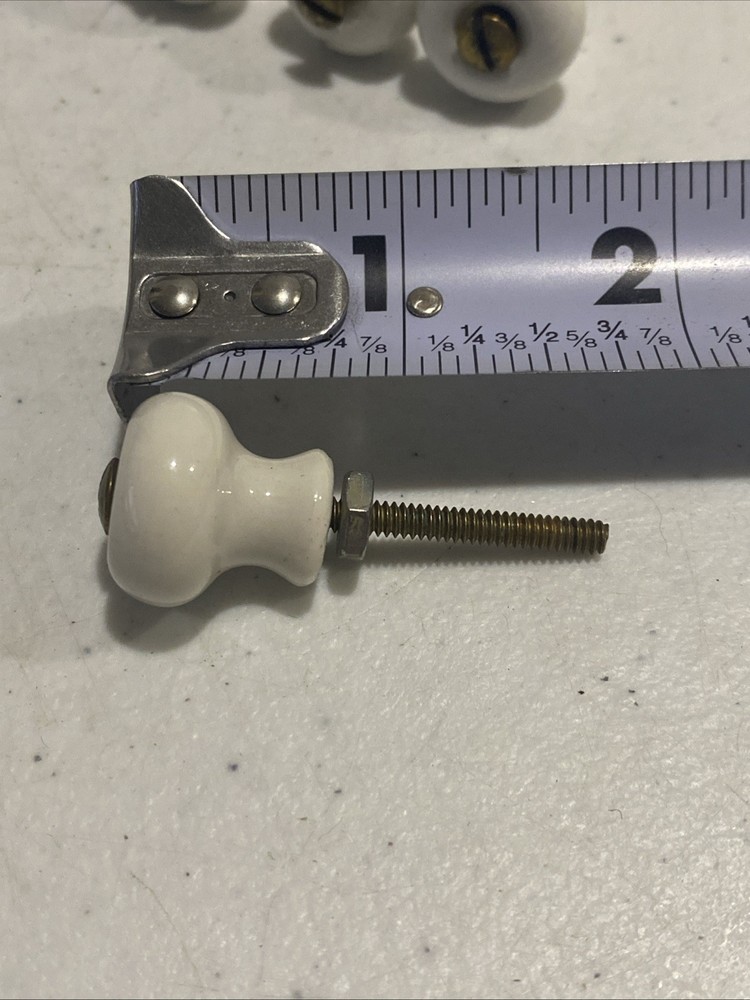 X6 Salvage Vintage Porcelain Shutter Cabinet Pull Knobs W/ Hardware