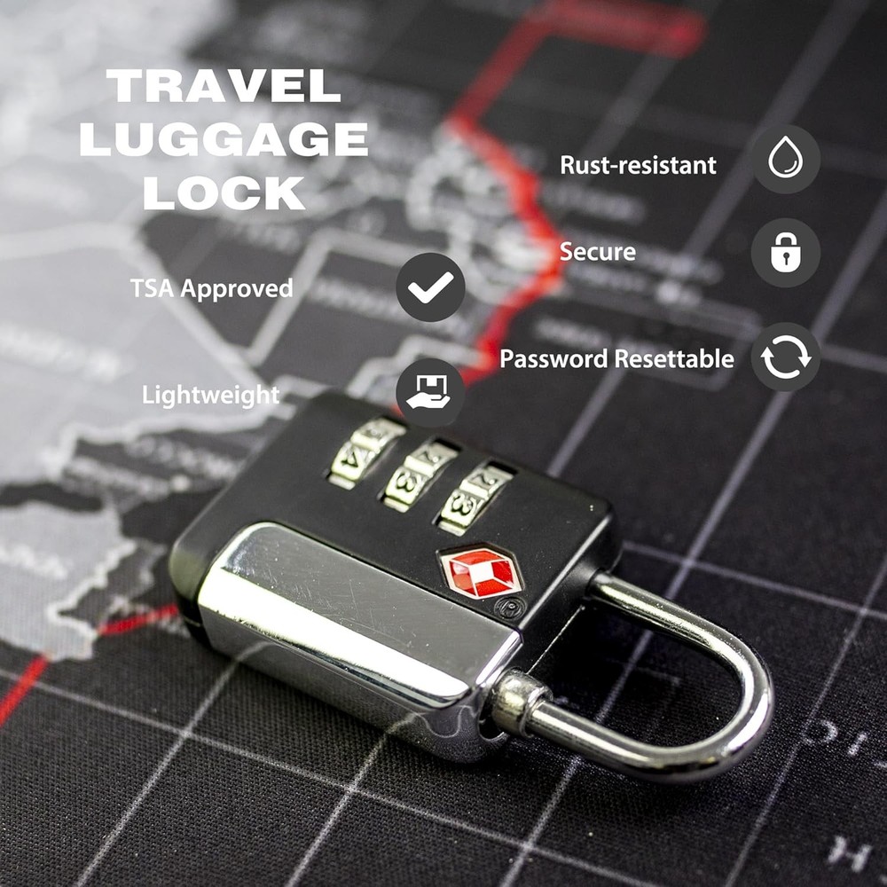 TSA Locks for Luggage, Small Combination Lock for Locker, 3 Digit Padlock Combin