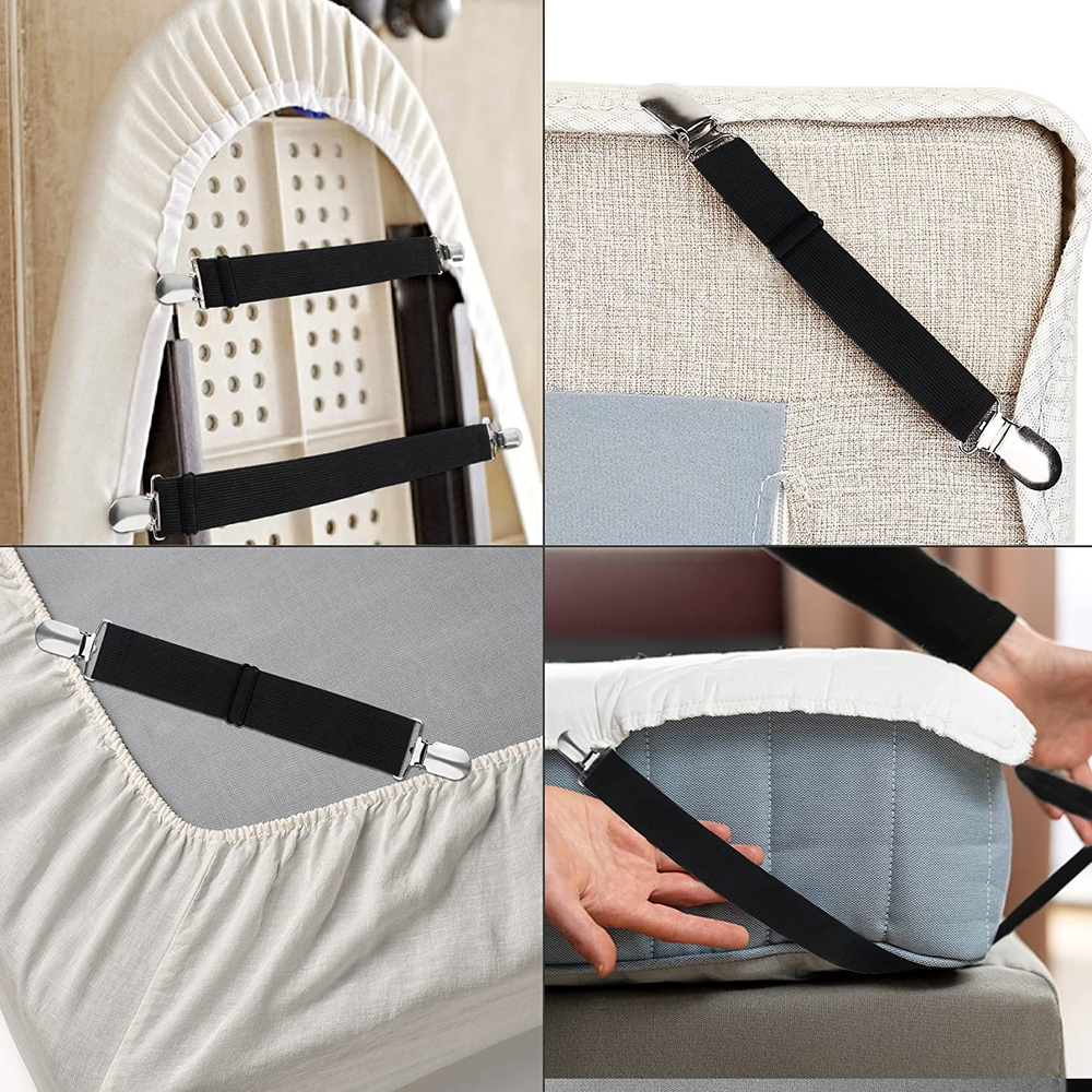 8 Pack Bed Sheet Straps Adjustable Fitted Sheet Straps Clips Heavy Duty Bed S...