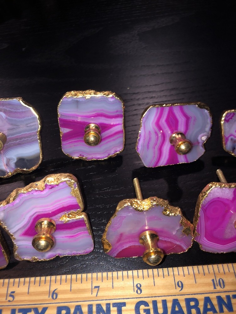 10 geode pink cabinet drawers knobs