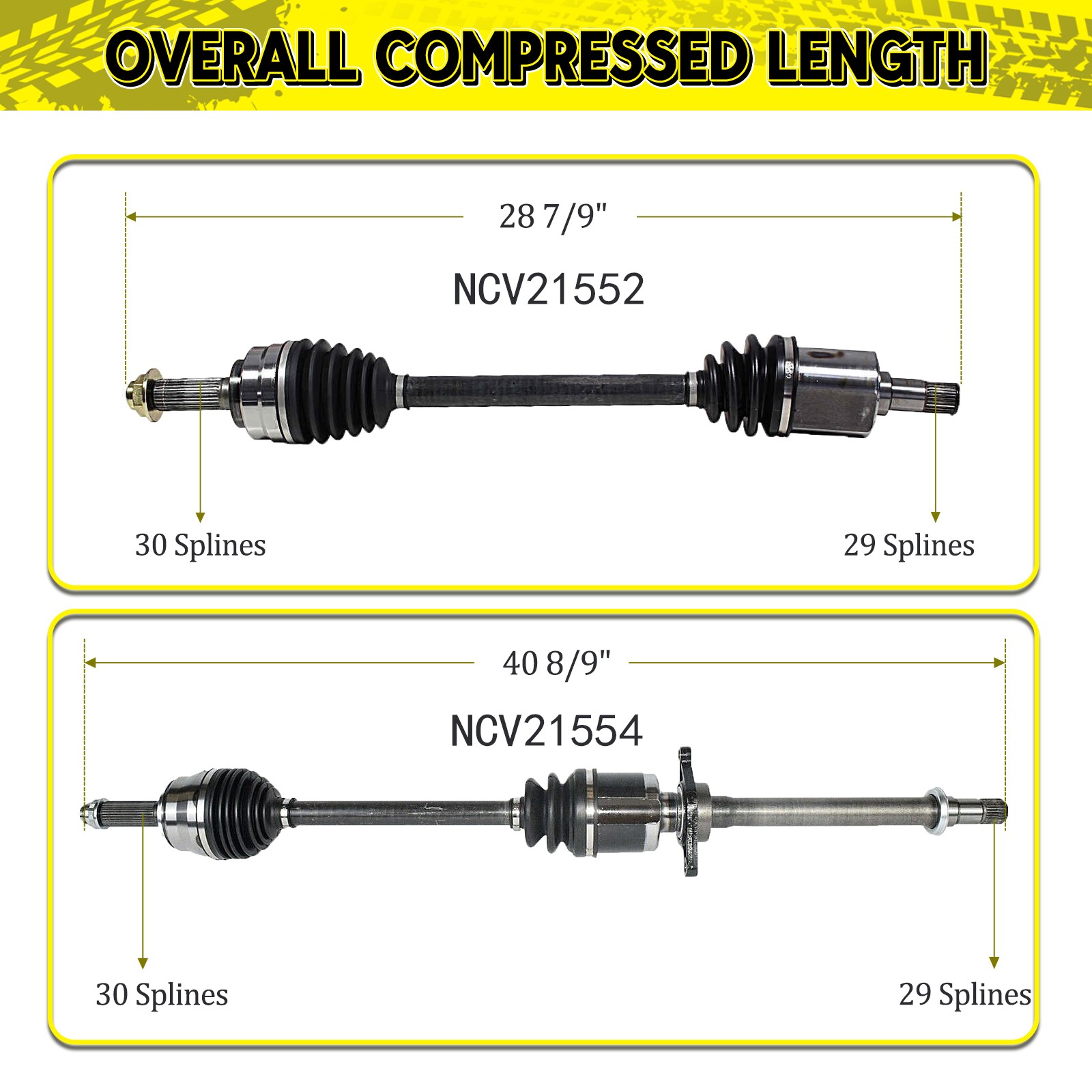 Front Pair CV Axle Joint Shaft Assembly for Honda Pilot EX LX EX-L 3.5L 2012-15