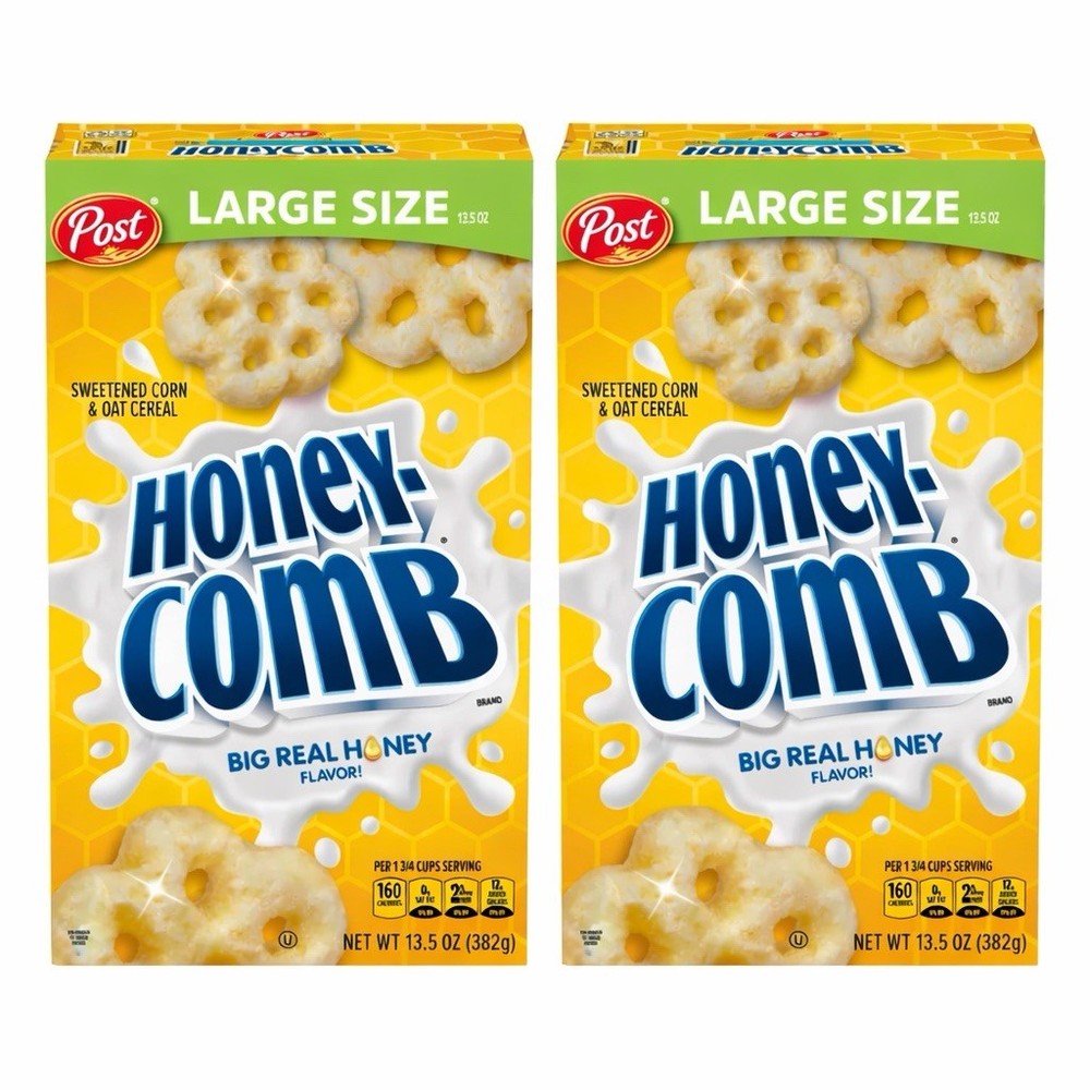 Post Honeycomb Cereal 13.5 oz Large Size Box Whole Grain 2-Pack