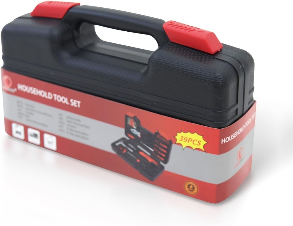Household tools kit with storage toolbox