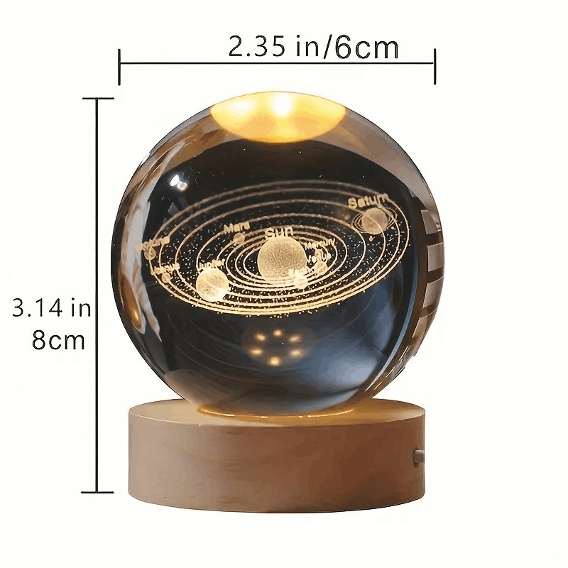 3D Color-Changing Outer Lunar Moon Crystal Ball Small Night Light