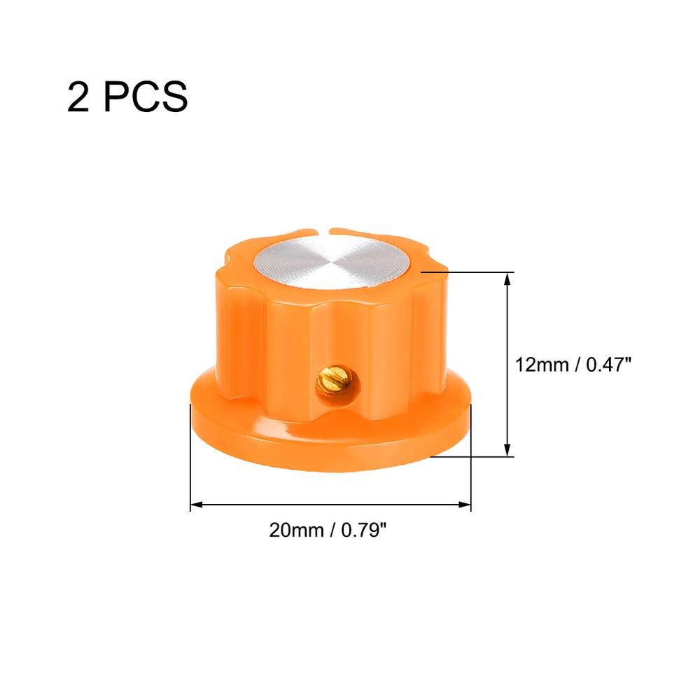 2pcs 6.4mm Shaft Hole Potentiometer Rotary Knobs Effect Pedal Knobs Orange