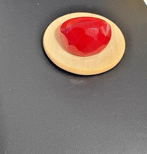 Bakelite Orangey-Red Blocky Geometric Ring vintage