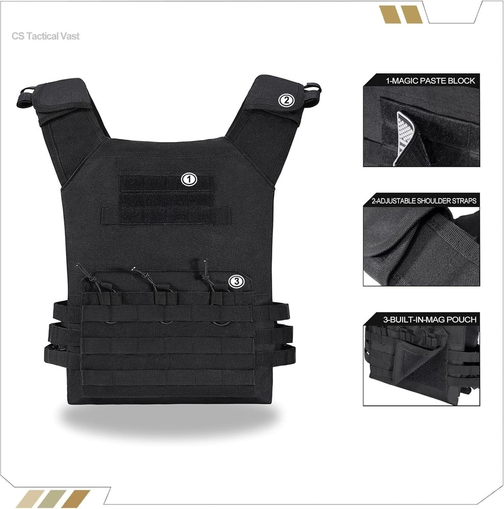 Tactical Outdoors Vest,Fully Adjustable Breathable,Lightweight Modular Paintb...