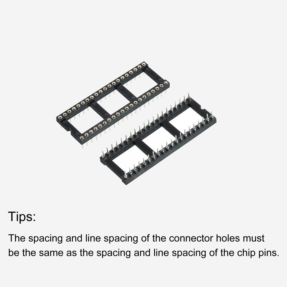 DIP IC Chip Socket Adapter Round Pin 40P 2.54mm Pitch IC Socket,10 Pack