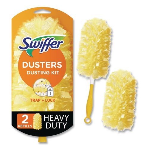 Swiffer Heavy Duty Dusters Starter Kit, 6" Handle with Two Disposable Dusters