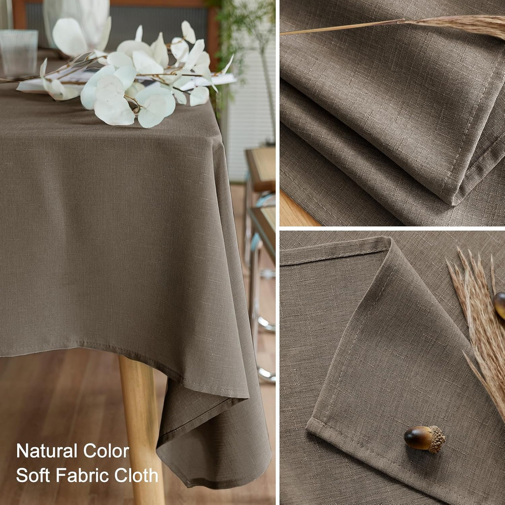 Textured Tablecloth Rectangle 60x84 Water Resistant Spill-Proof Wipeable Table C