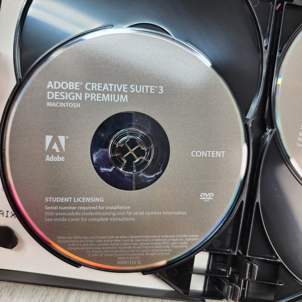 Adobe Creative Suite 3 Design Premium Macintosh 5 DISC Student Licensing Require
