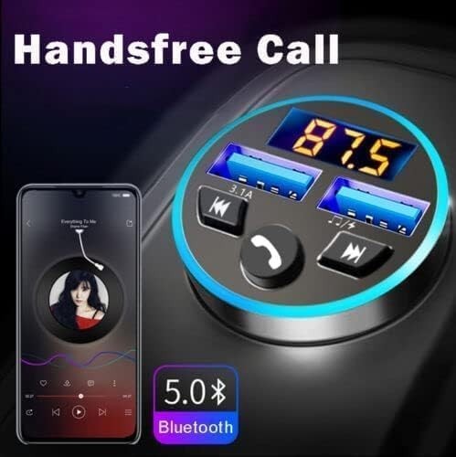 Transmisor FM Radio Bluetooth USB Para Carro Auto For Car Con Pantalla Digital