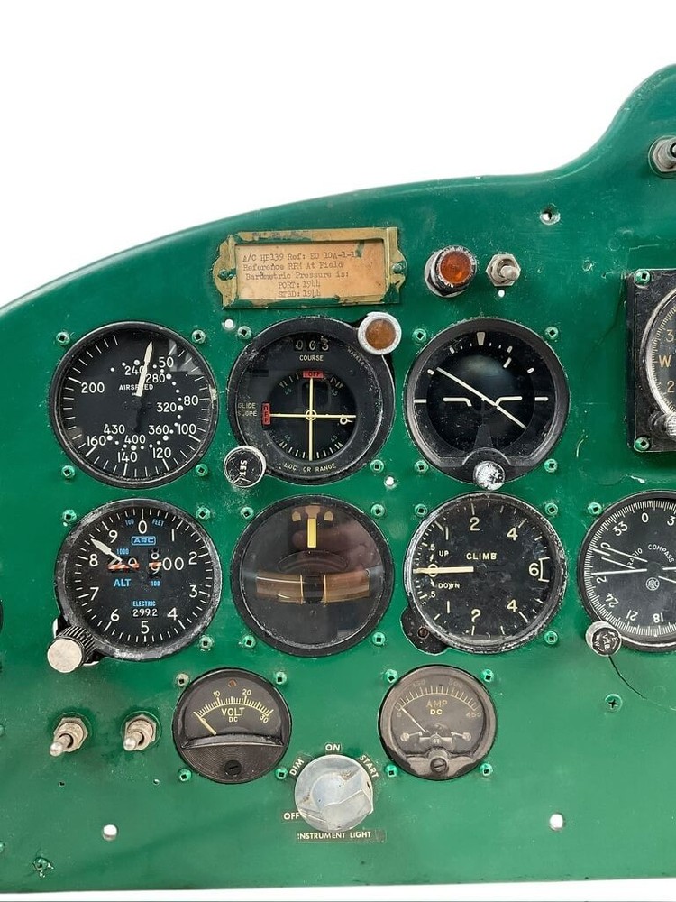WW2 Canadian RCAF Beach 18 Instrument Panel Complete Original