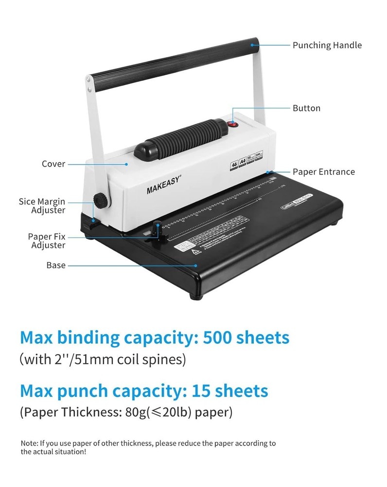 Professional Coil Binding Machine with Adjustable Margin for Multiple Sizes