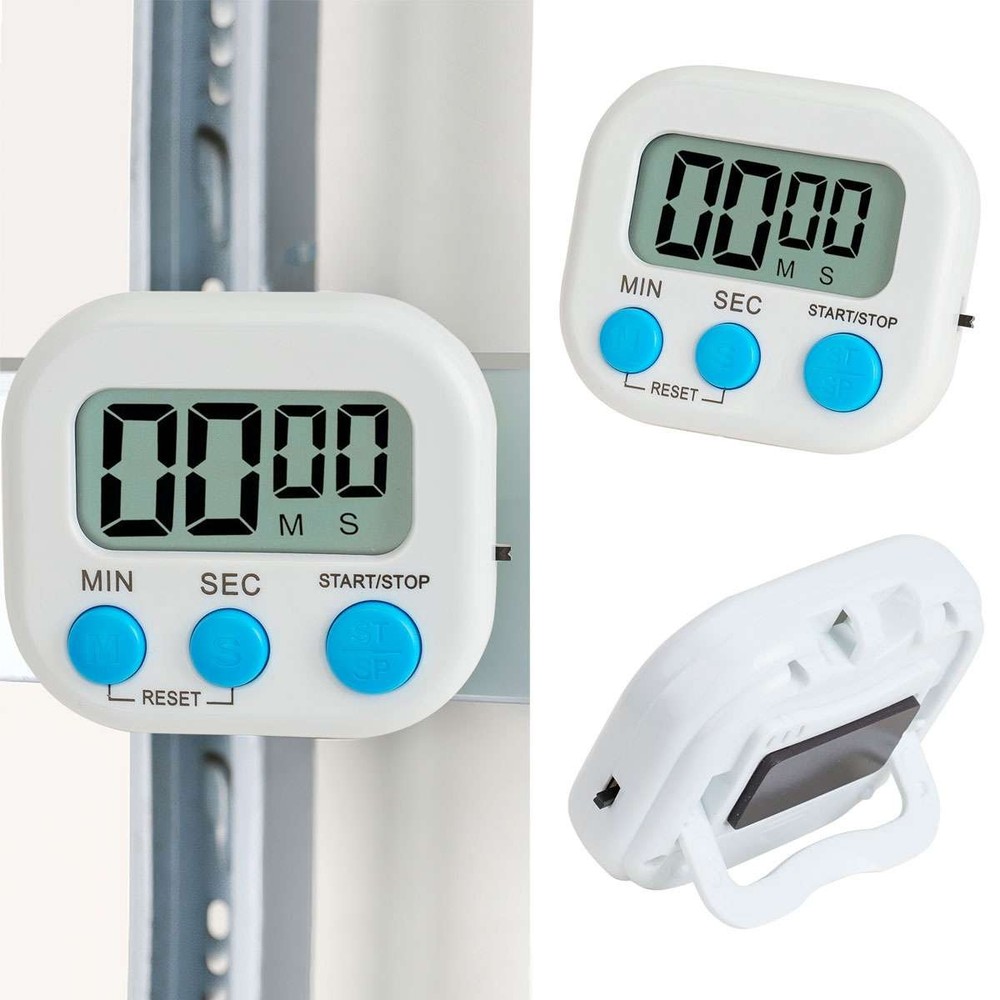 4x Digital Kitchen Timer Magnetic LCD Countdown Stopwatch With Stand Alarm Clock