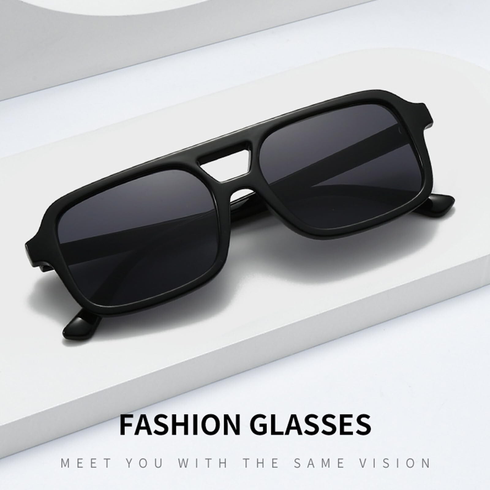 Kursan Retro Square Aviator Sunglasses for Women Men Vintage Trendy Rectangle...