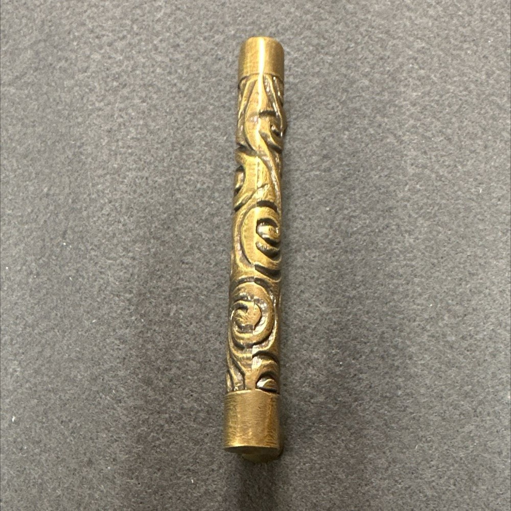 3-3/4" Swirl Pull Tumbled Antique Brass