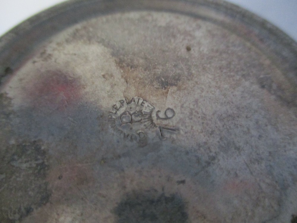 Silver Lidded Creamer Pitcher Stamped Quadruple Plate "R" over Sunburst Vintage