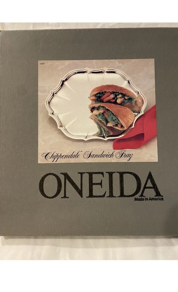 Vintage 1980’s Oneida Chippendale Silverplate 11" Sandwich Plate New Sealed