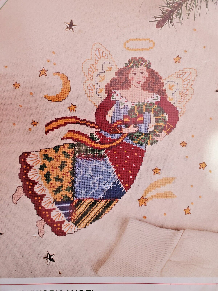 Sunset "Patchwork Angel" Waste canvas with Floss