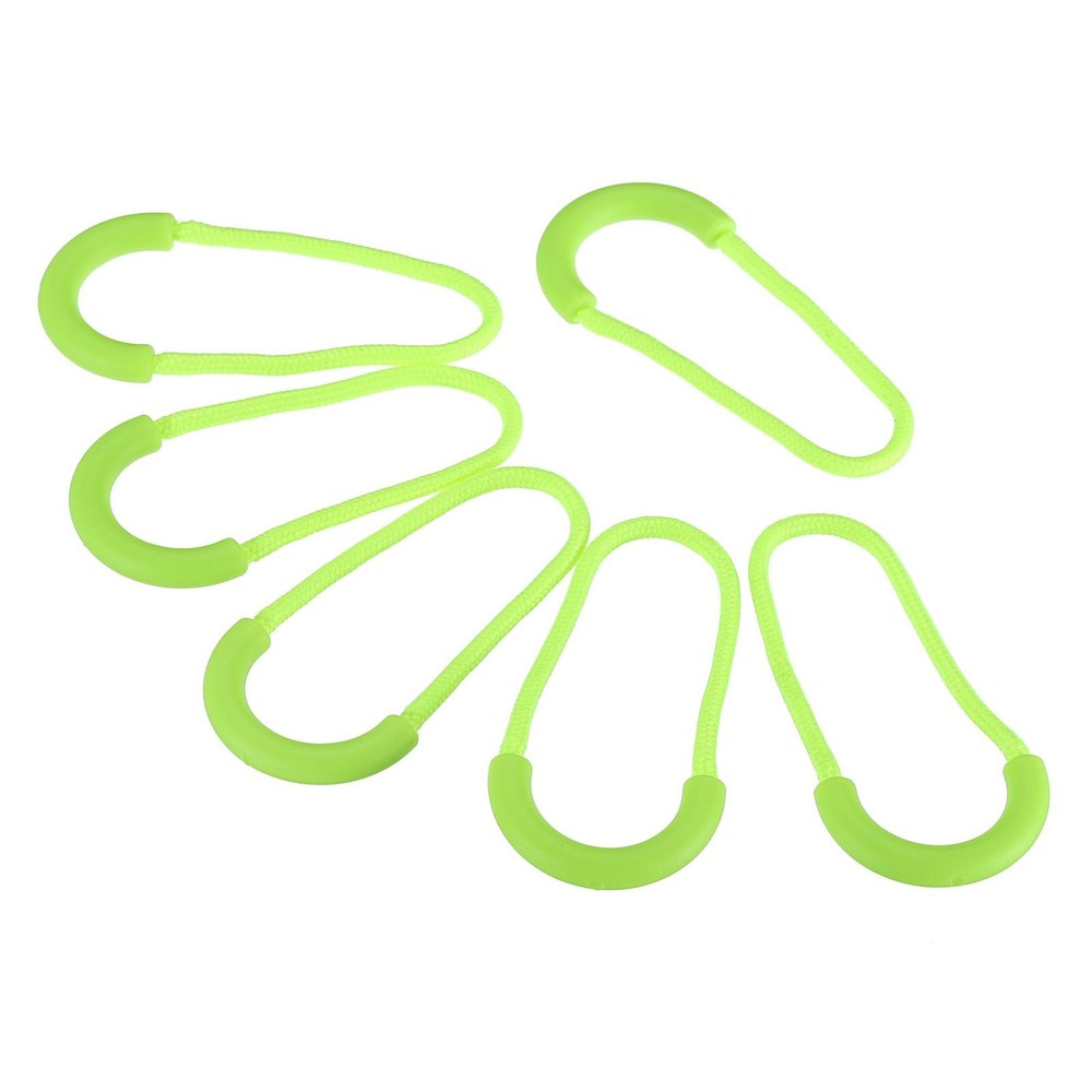 Zipper Pulls Extension Handle Cord, 10 Pack Plastic U-Shape, Fluorescent Green