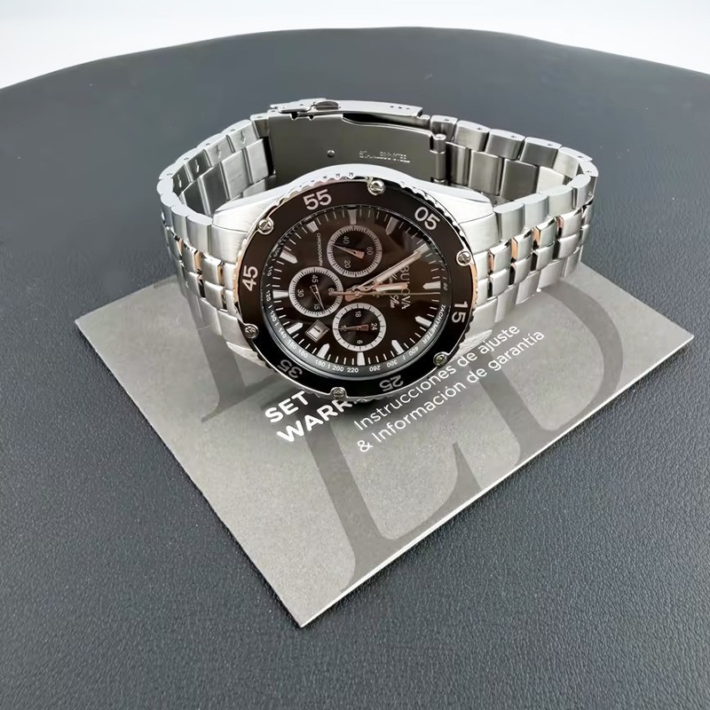 Men Bulova Classic Marine Star Black Dial Chronograph 98B401 Quartz Watch 41.5mm