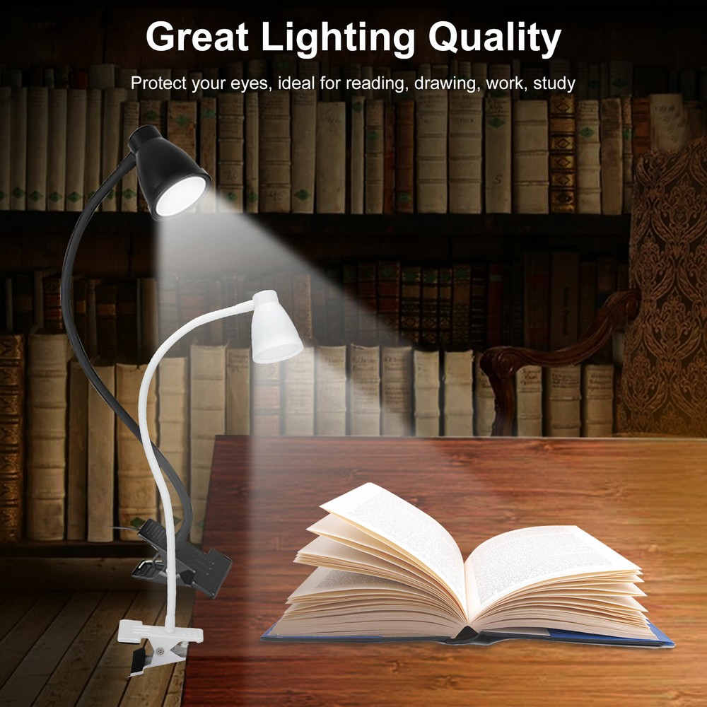 USB Reading Light Flexible LED Lamp Laptop Computer Clip On Bed Desk Table
