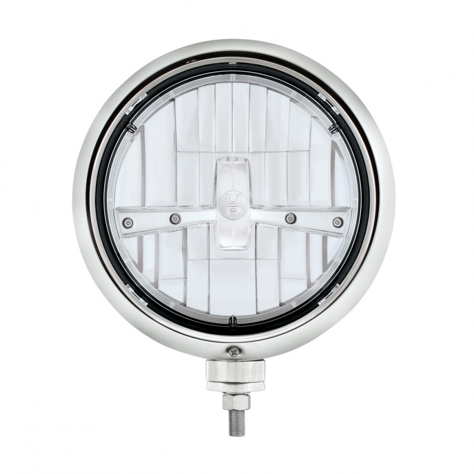 Black Guide Headlight 5 LED Bulb - Chrome