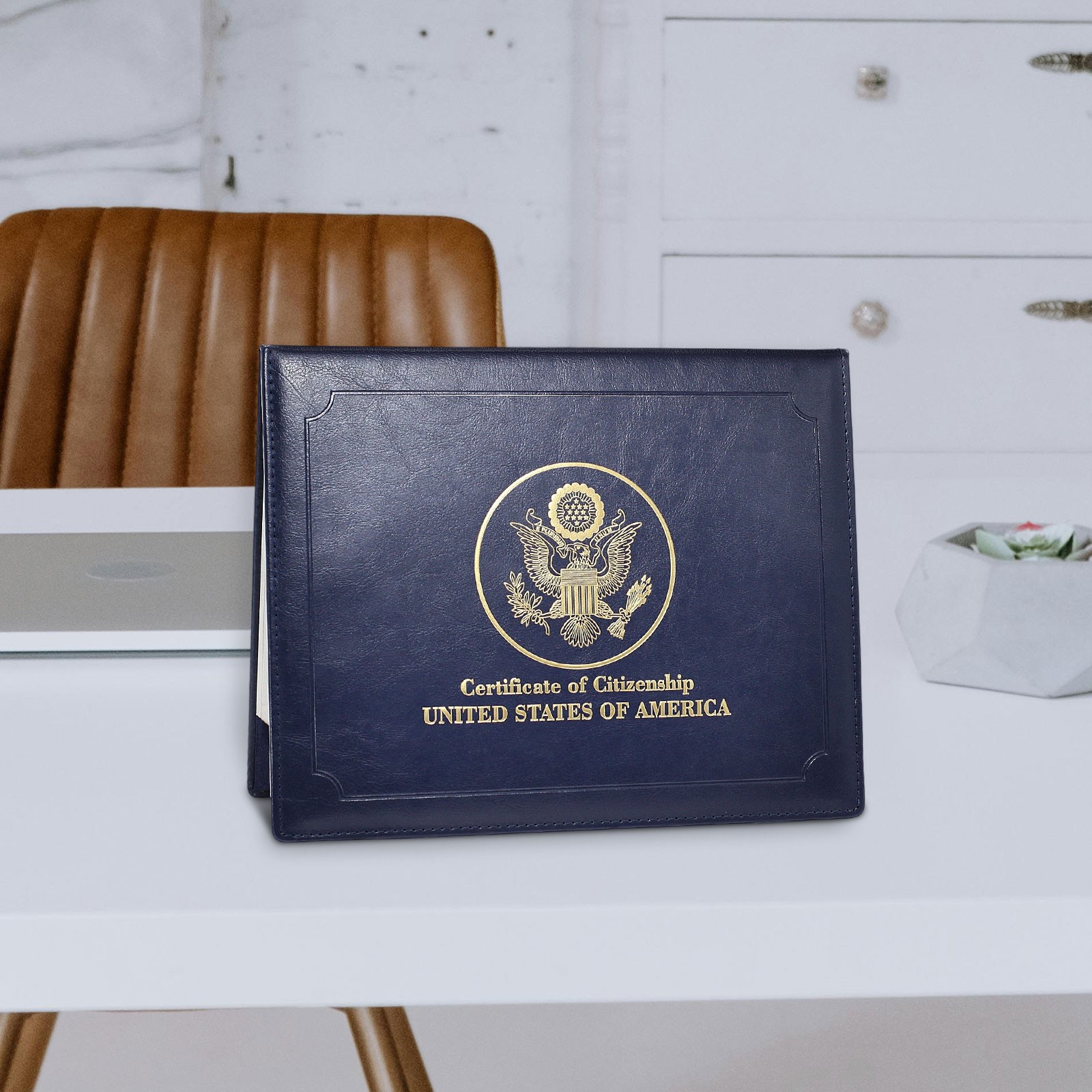 US Citizenship Certificate Holder - US Citizenship Gifts - PU Naturalization new