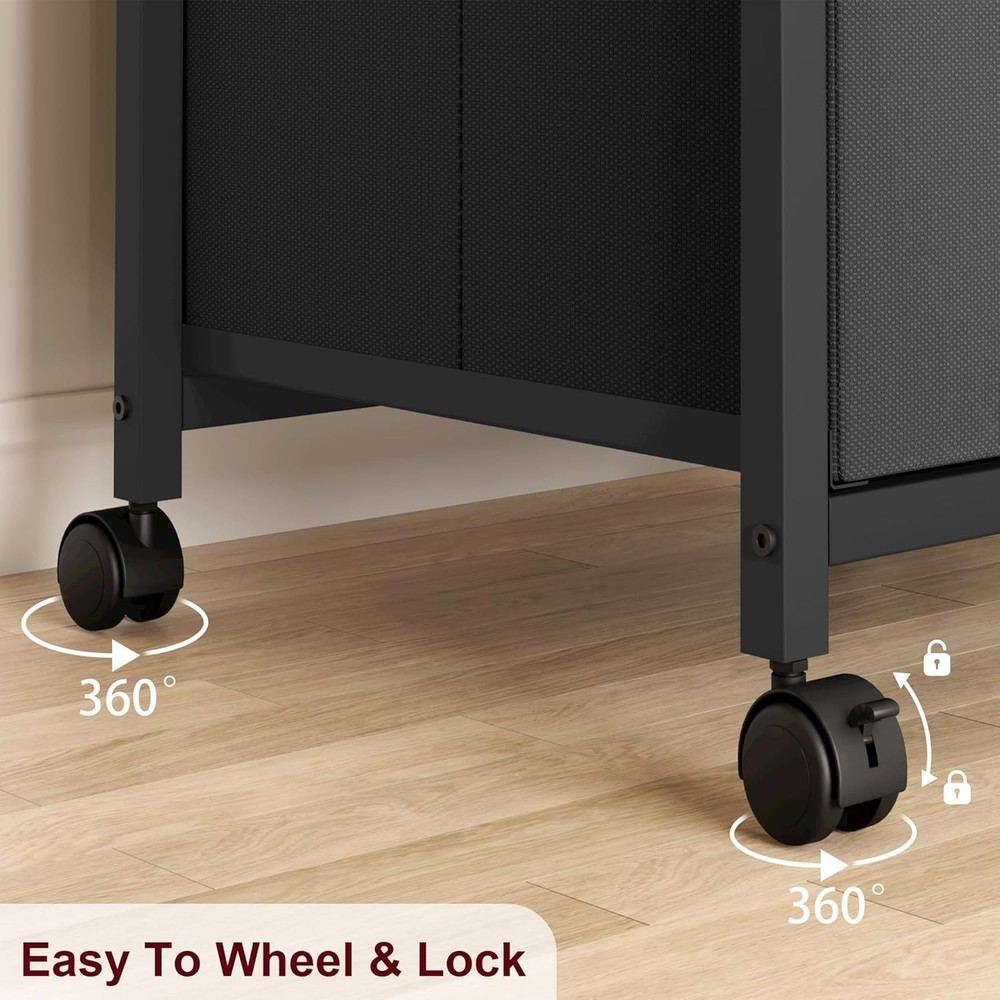 2 Drawer Mobile File Cabinet, Rolling Printer Stand, Vertical Filing Cabinet