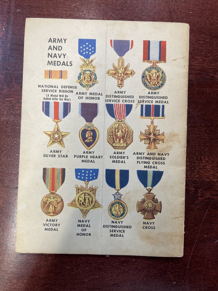 WWII 1943 A Pocket Reference Guide Army Navy Marine Corps Insignia Booklet