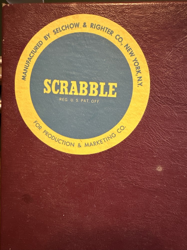 1953 Vintage Scrabble Game Maroon Box