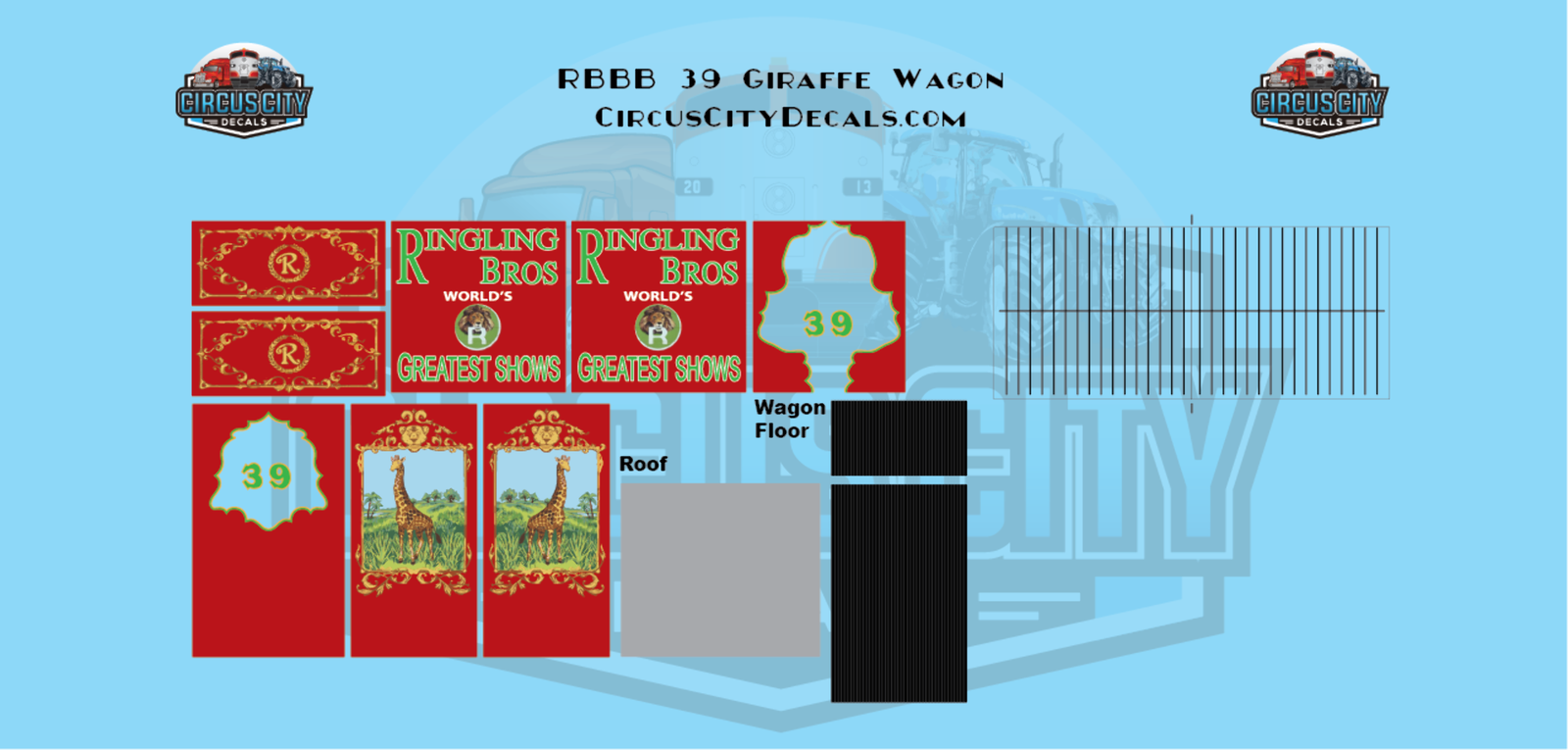 Ringling Brothers Barnum Bailey Circus #39 Giraffe Wagon Kit HO Scale
