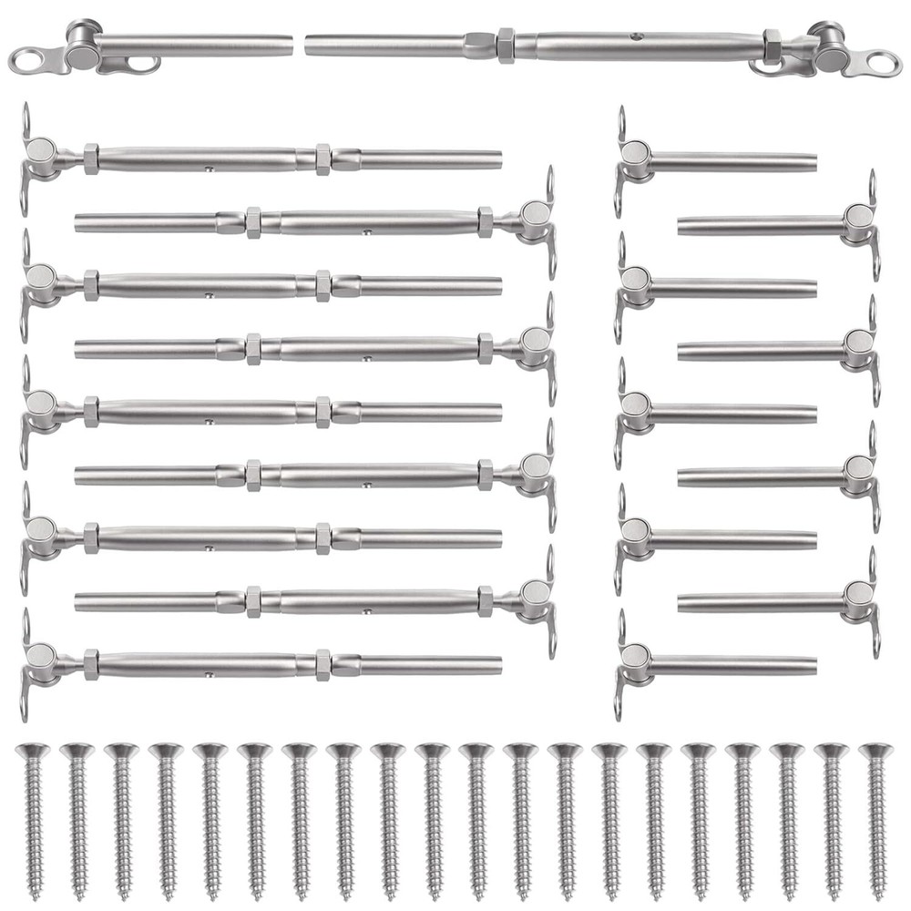 10 Pairs 3/16" Cable Railing Kits T316 Adjustable Angle Cable Railing Hardware