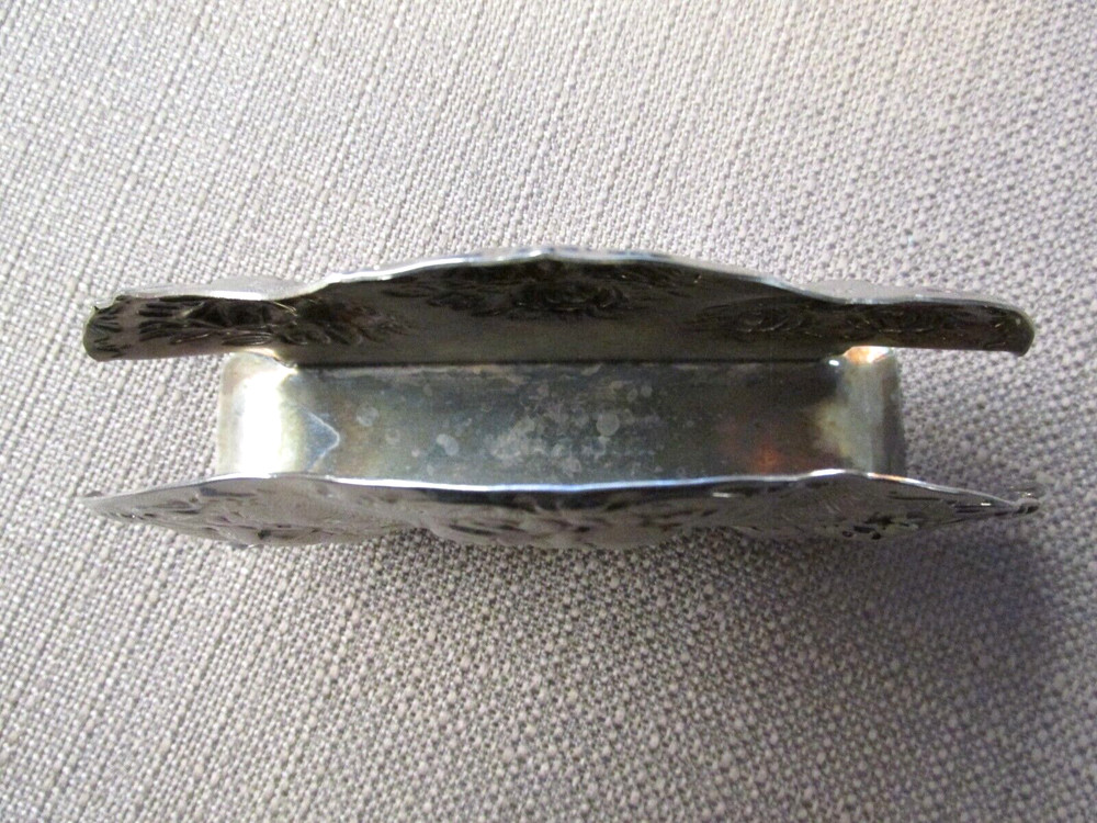 Vintage - Silver Plated Napkin Holder - Shell Shaped w/Floral Design-5" x 2 3/4"
