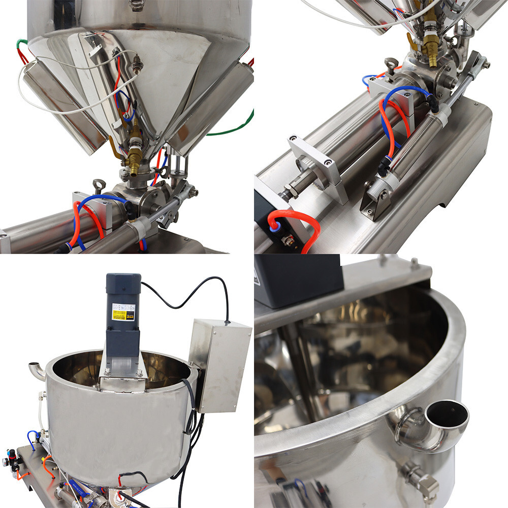 110V 50-500ml Pneumatic Paste liquid Heating Filling Machine Single-head