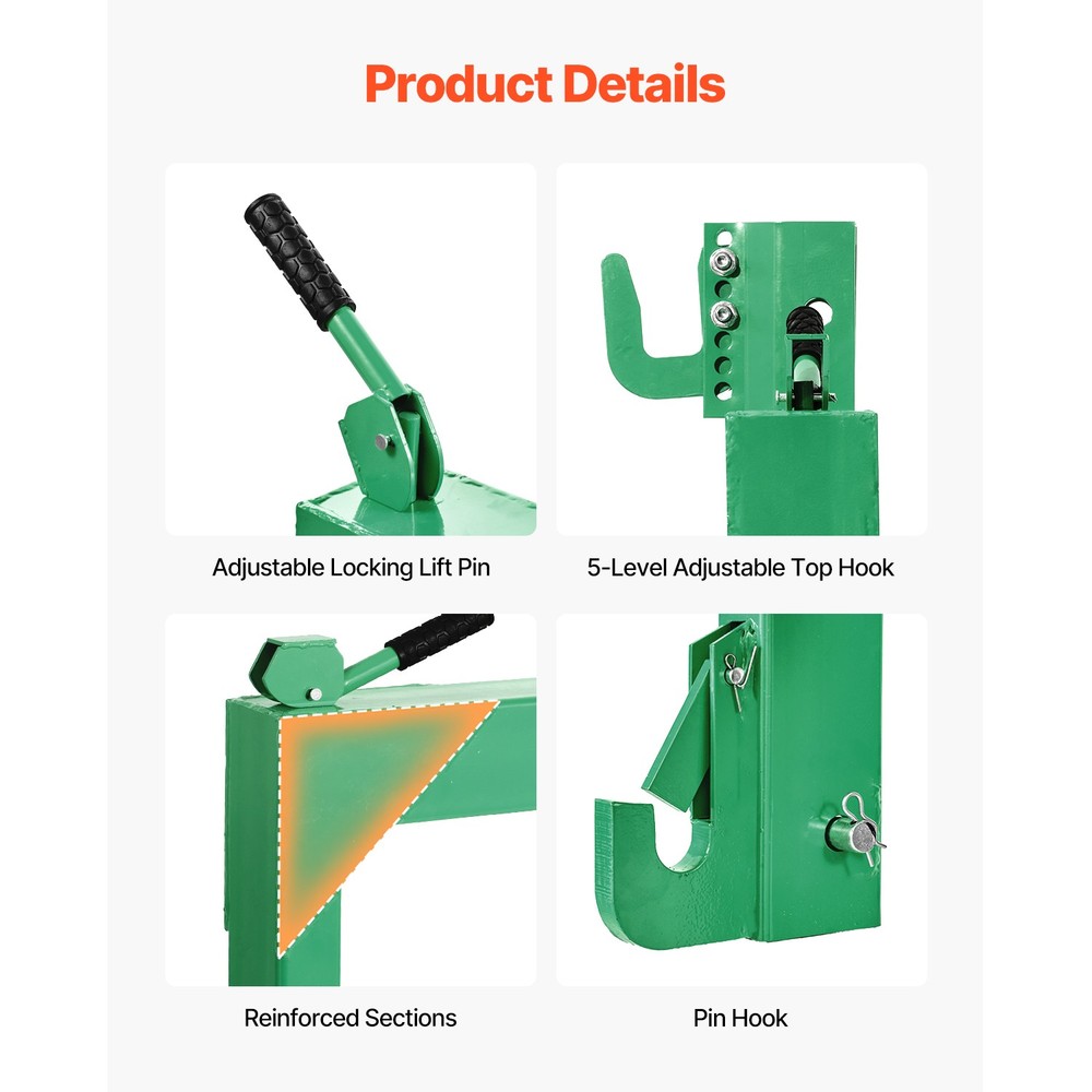 3-Point Quick Hitch Category 2 Tractor Hitch Adapter 4000lb Load Adjustable Bolt