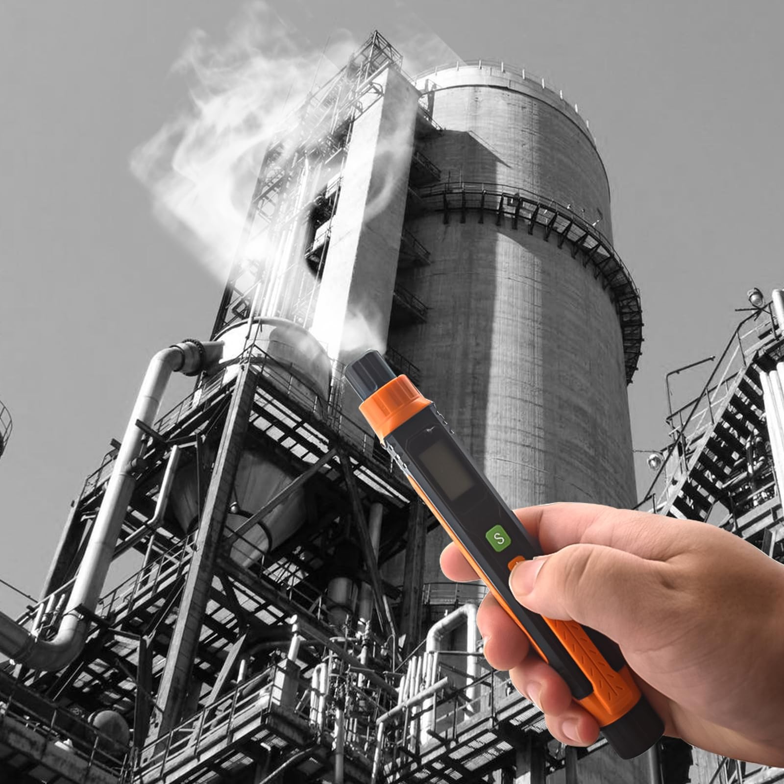 Natural Gas Leak Detector, Portable Gas Sniffer with Audible & Visual Alarm, ...