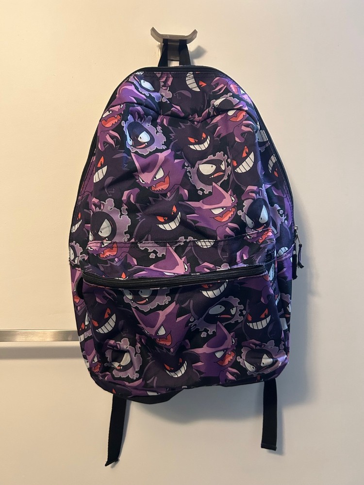 Pokemon Gengar / Gastly / Haunter Ghost Evolution All Over Print 17" Backpack