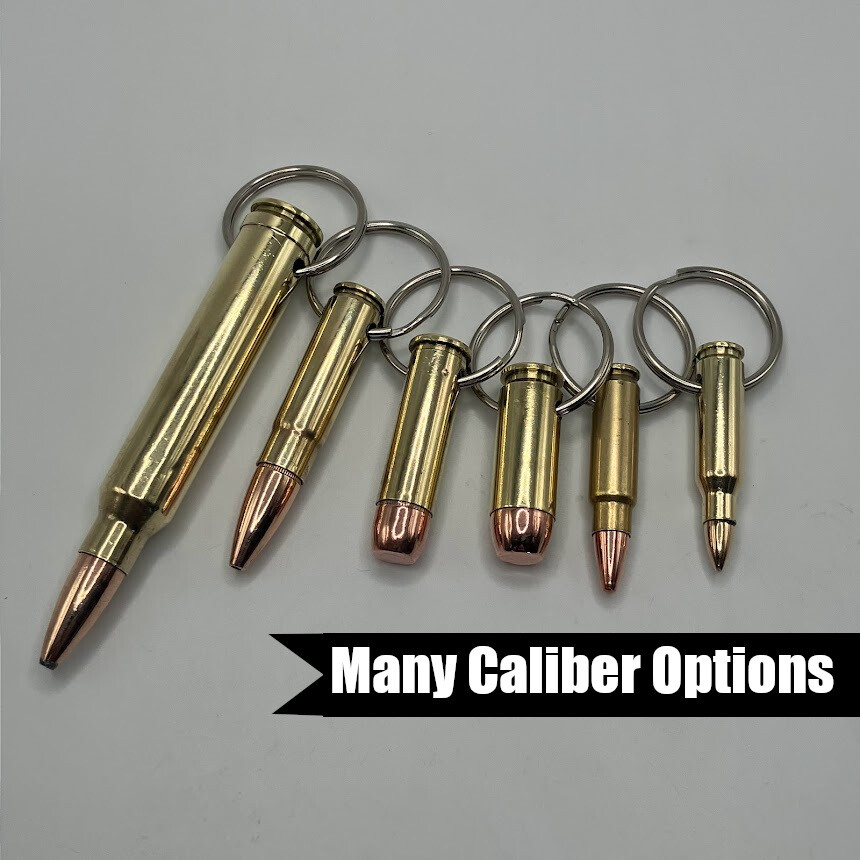 Bullet Keychain - MANY CALIBER OPTIONS - Made from real bullets