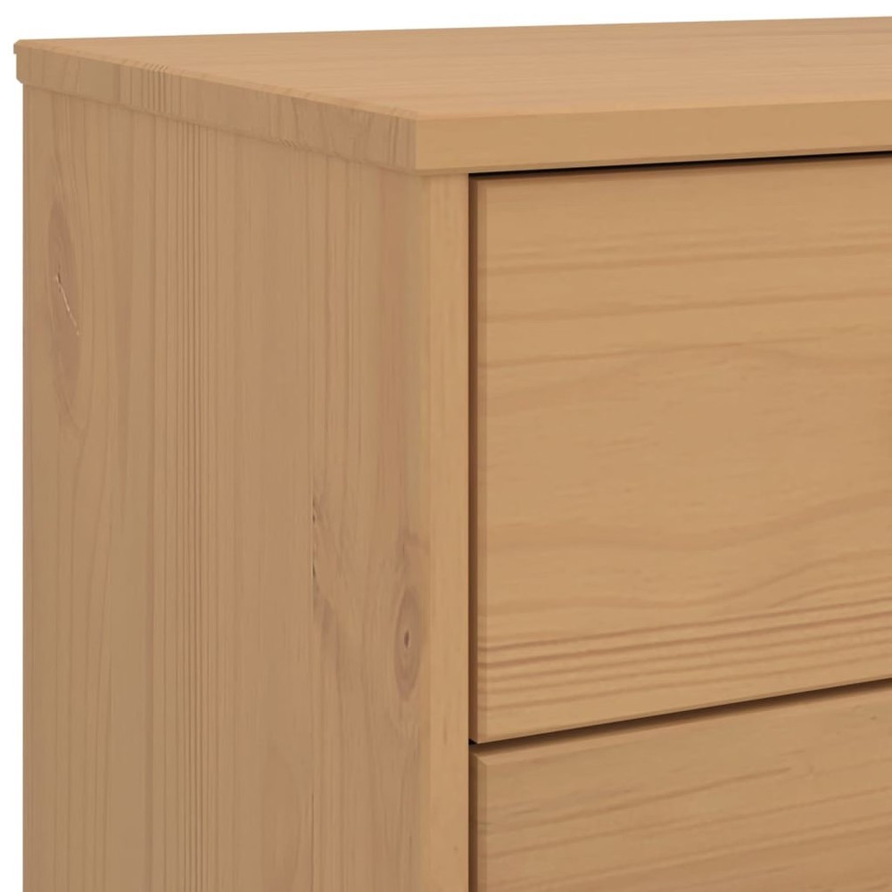 Bedside Cabinet Brown Solid pinewood with a wax finish Medium