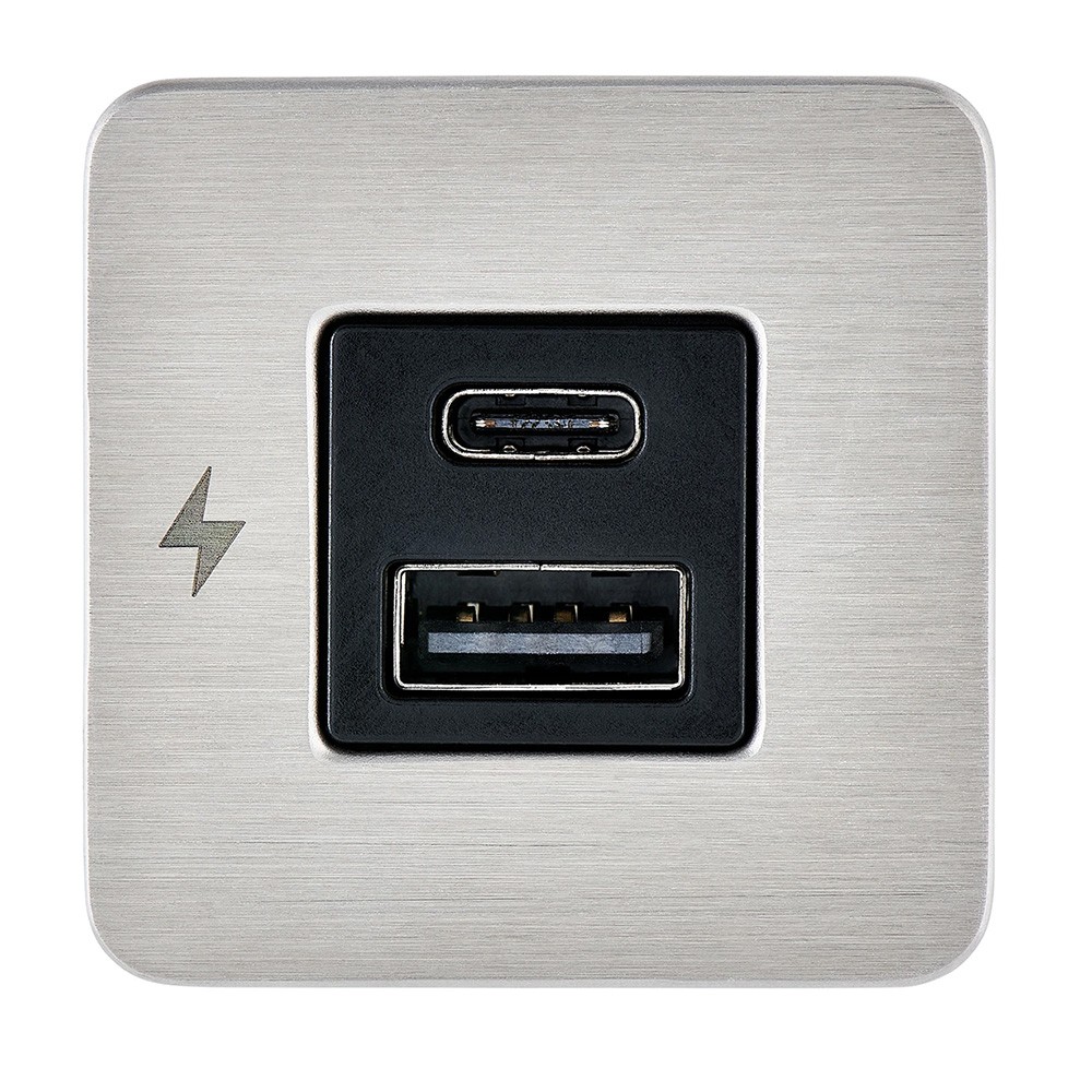 Scanstrut SC-TILE-11 USB-A/USB-C Interior Charging Socket 12/24V SS Bezel