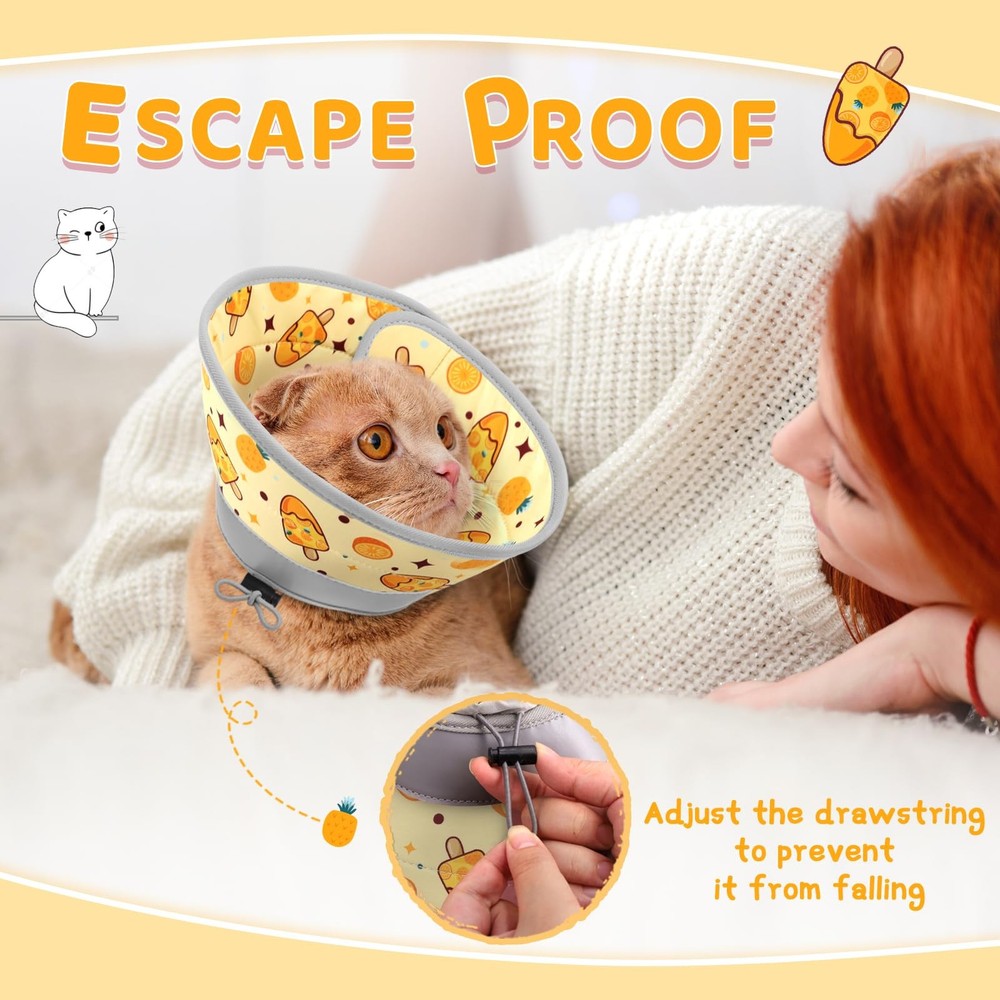 Cat Cone Collar Soft to Stop Licking, Adjustable, Foldable Lightweight Kitten...