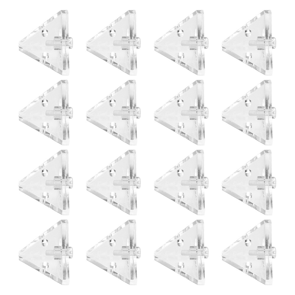 For 16pcs Acrylic Angle Bracket, Triangle Angle Connector with Screws