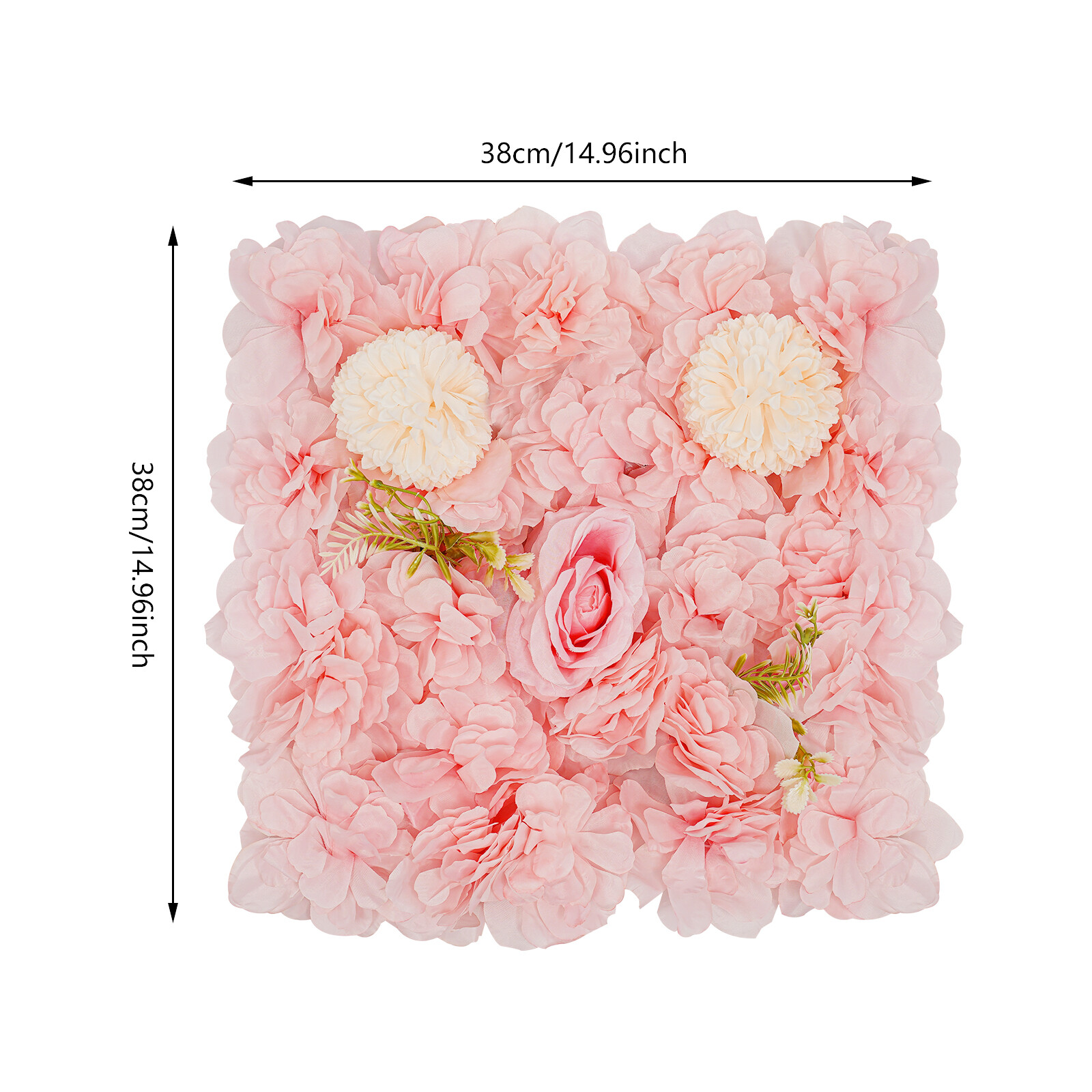 3D Flower Wall Panel-12pcs Artificial Flower Wall Background Silk Rose Wedding