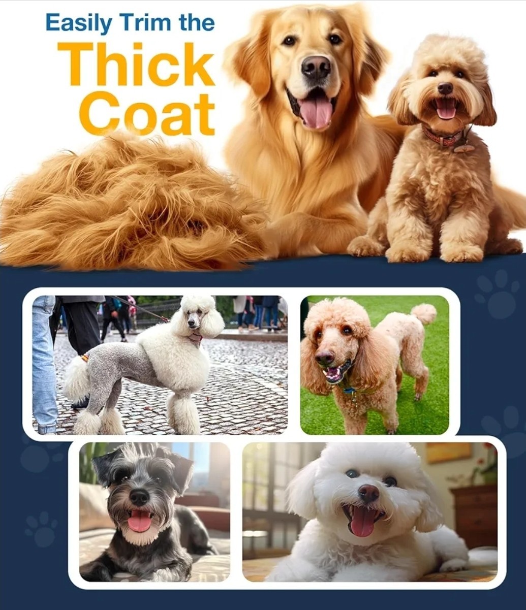 Oneisall Dog Clippers Cordless Low-Noise Grooming Shaver for Thick Coats PetsMax