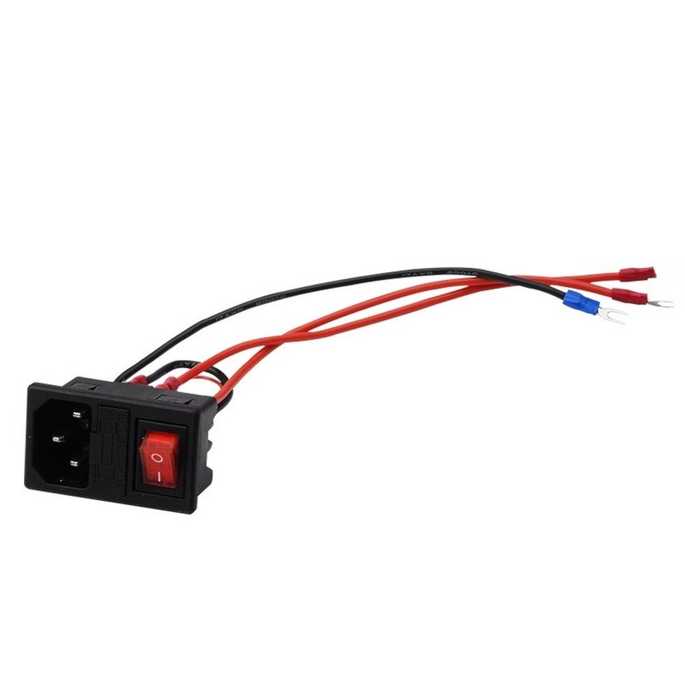Fuse Protected Power Switch Socket 10A for 3D Printer 220V 110V Pre Wired