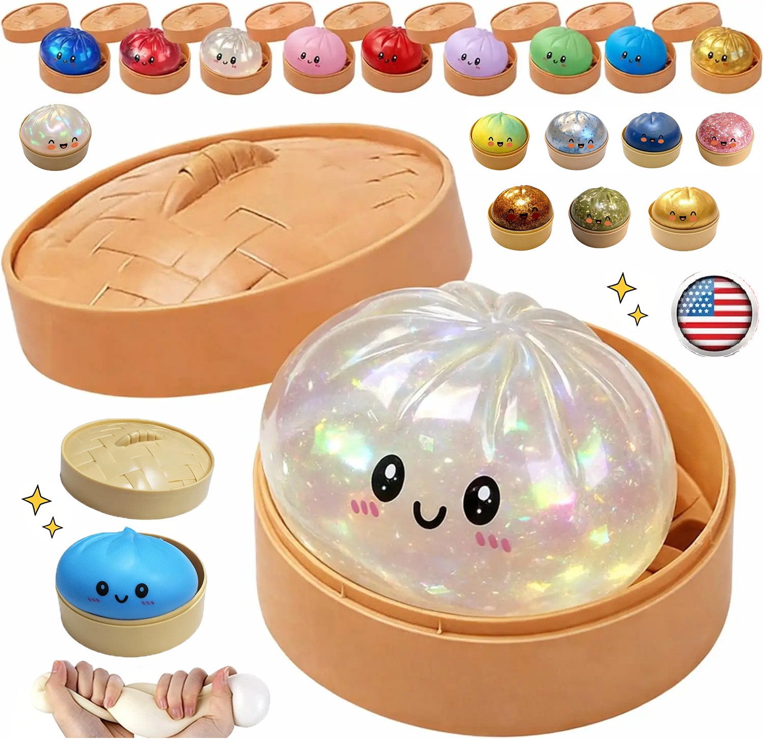 Five Below Mystery Squishy Bun Dumpling RARE GLITTER Limited Edition An