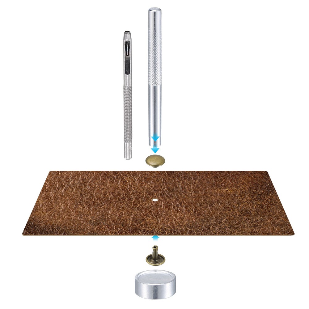 100 Set Leather Rivets 9mm Double Cap Rivets 8mm Height Studs Bronze